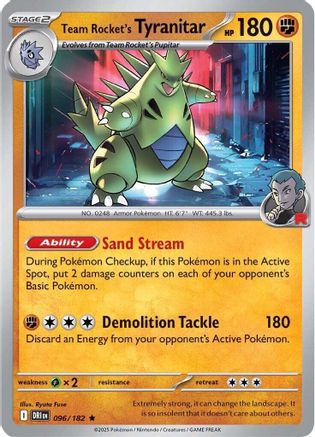 Team Rocket's Tyranitar 096 - Holofoil SV10 Destined Rivals - Rare