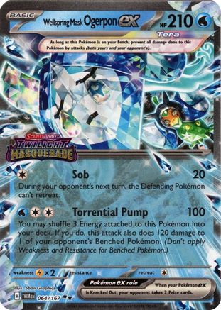 Wellspring Mask Ogerpon ex (Twilight Masquerade Stamp) 064 - Holofoil Miscellaneous Cards & Products - Double Rare