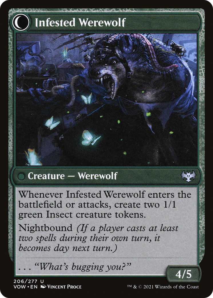 Infestation Expert // Infested Werewolf (VOW-206) - Innistrad: Crimson Vow: (Double Faced Transform)