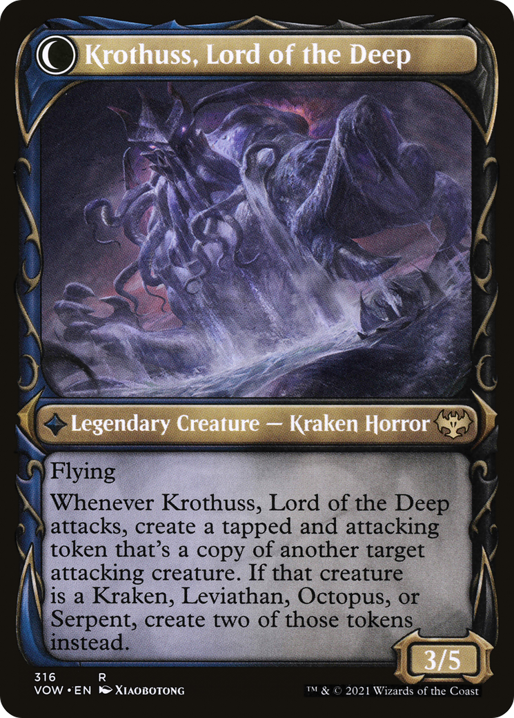 Runo Stromkirk // Krothuss, Lord of the Deep (VOW-316) - Innistrad: Crimson Vow: (Showcase, Double Faced Transform)