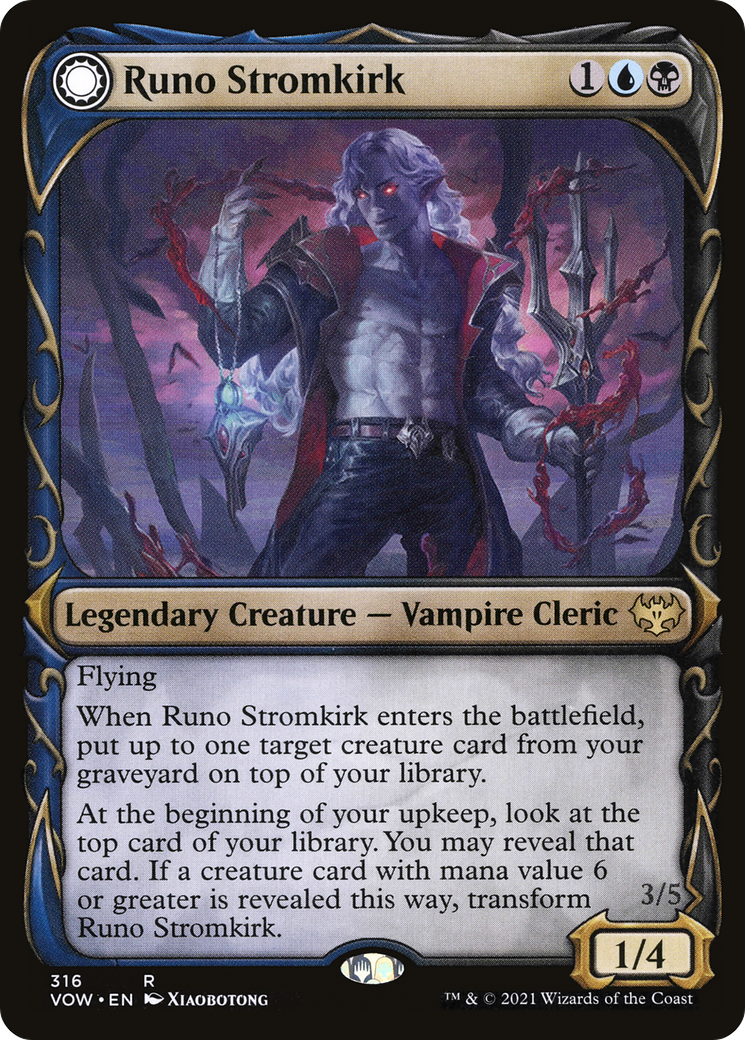 Runo Stromkirk // Krothuss, Lord of the Deep (VOW-316) - Innistrad: Crimson Vow: (Showcase, Double Faced Transform) Foil