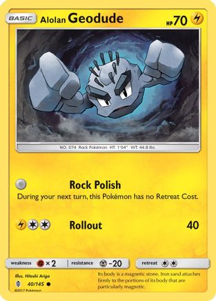 Alolan Geodude 040/145  SM  Guardians Rising - Common