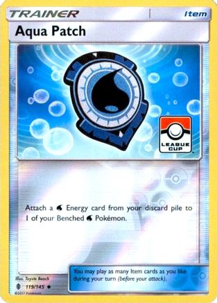 Aqua Patch 119/145  - Reverse Holofoil League & Championship Cards - Promo