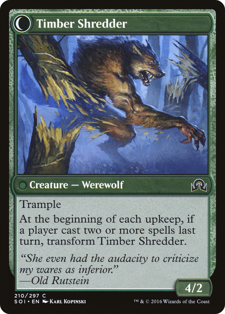 Hinterland Logger // Timber Shredder (SOI-210) - Shadows over Innistrad: (Double Faced Transform)