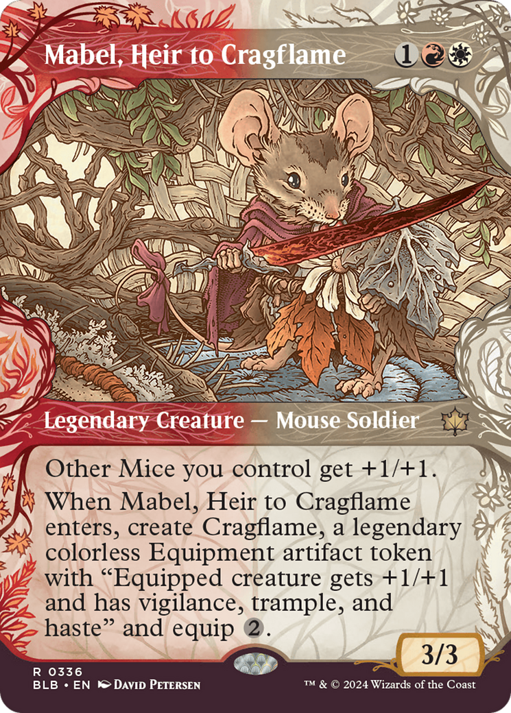 Mabel, Heir to Cragflame (BLB-336) - Bloomburrow: (Showcase) (Borderless)