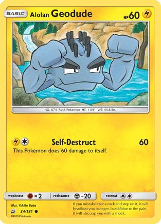 Alolan Geodude (34) 034  - Reverse Holofoil SM  Team Up - Common