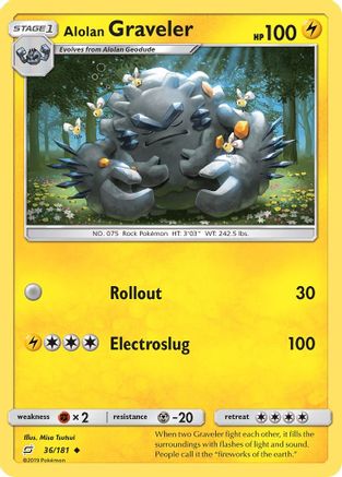 Alolan Graveler 036/181  - Reverse Holofoil SM  Team Up - Uncommon