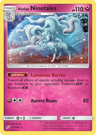 Alolan Ninetales 111/181  - Holofoil SM  Team Up - Holo Rare