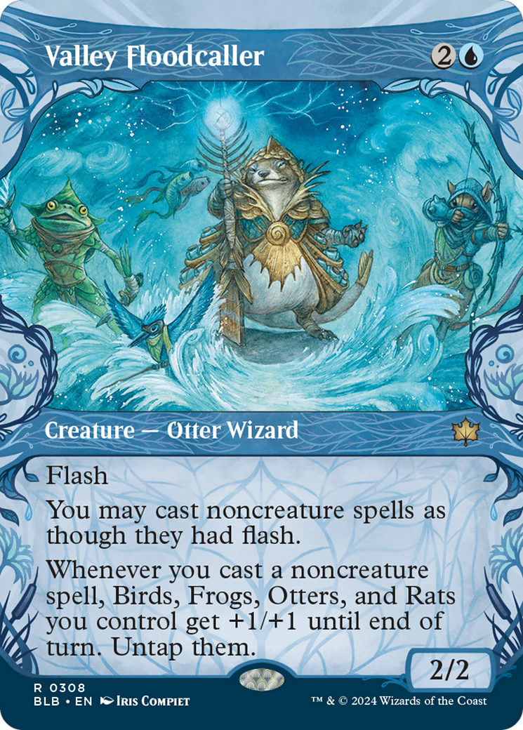 Valley Floodcaller (BLB-308) - Bloomburrow: (Showcase) (Borderless) Foil