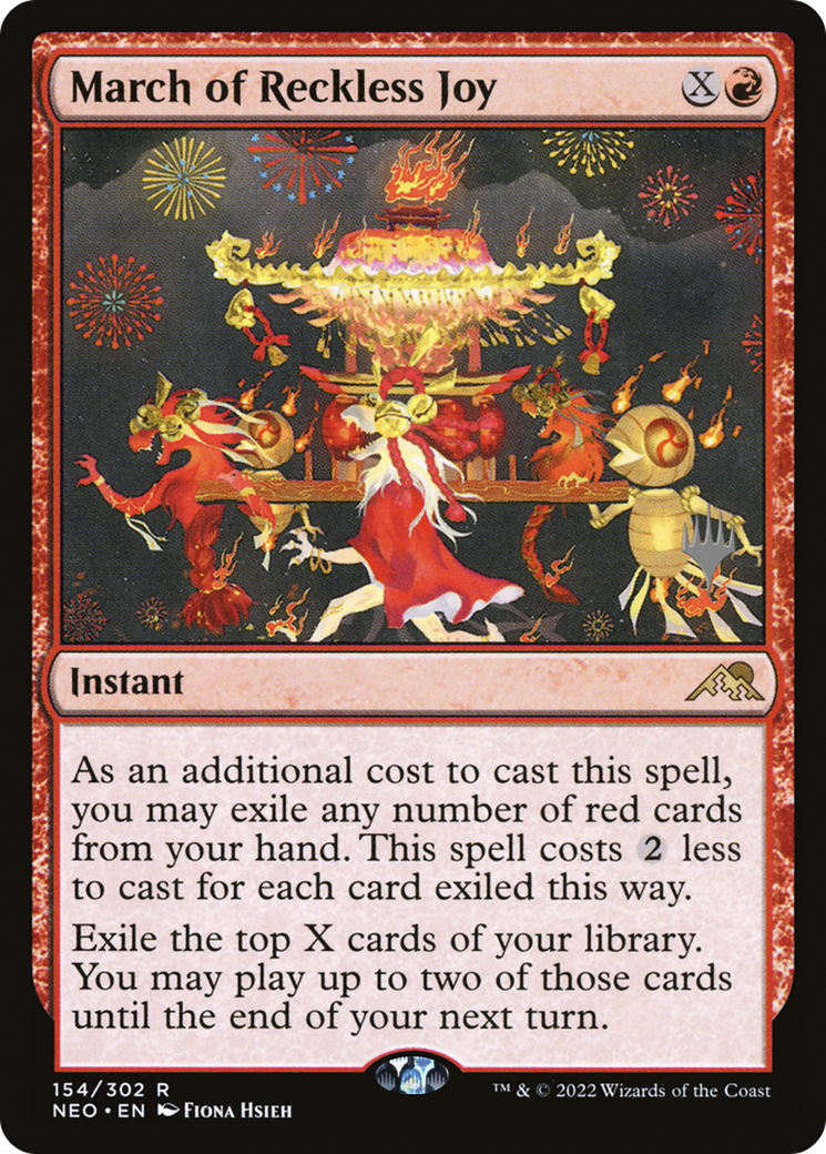 March of Reckless Joy (PPNEO-154P) - Kamigawa: Neon Dynasty Promos Foil
