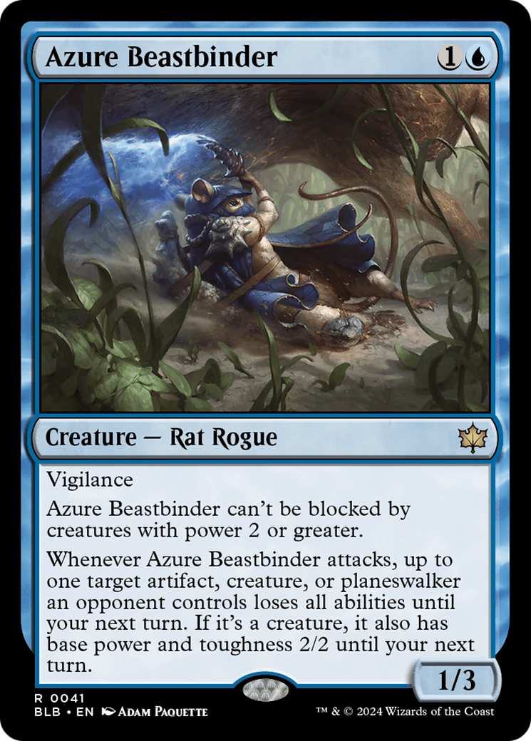 Azure Beastbinder (BLB-041) - Bloomburrow Foil
