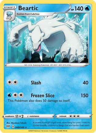 Beartic 049/189  SWSH03 Darkness Ablaze - Rare