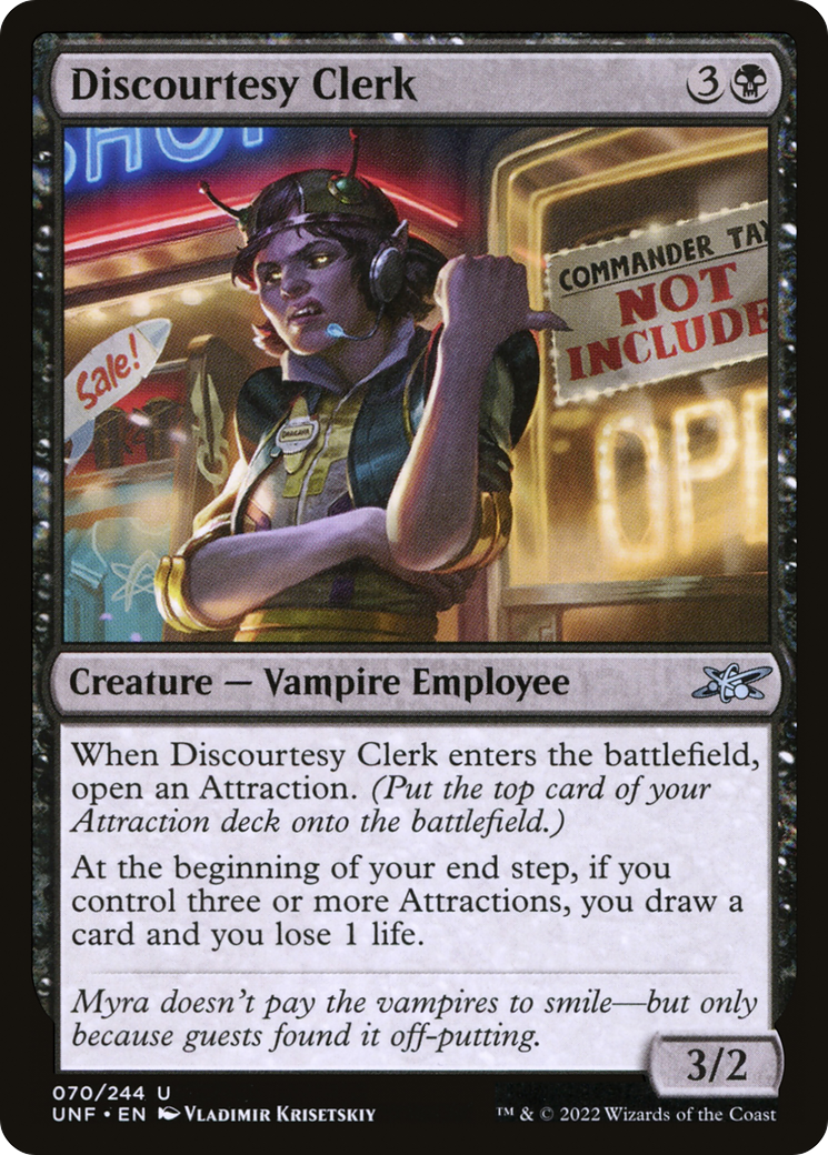 Discourtesy Clerk (UNF-070) - Unfinity