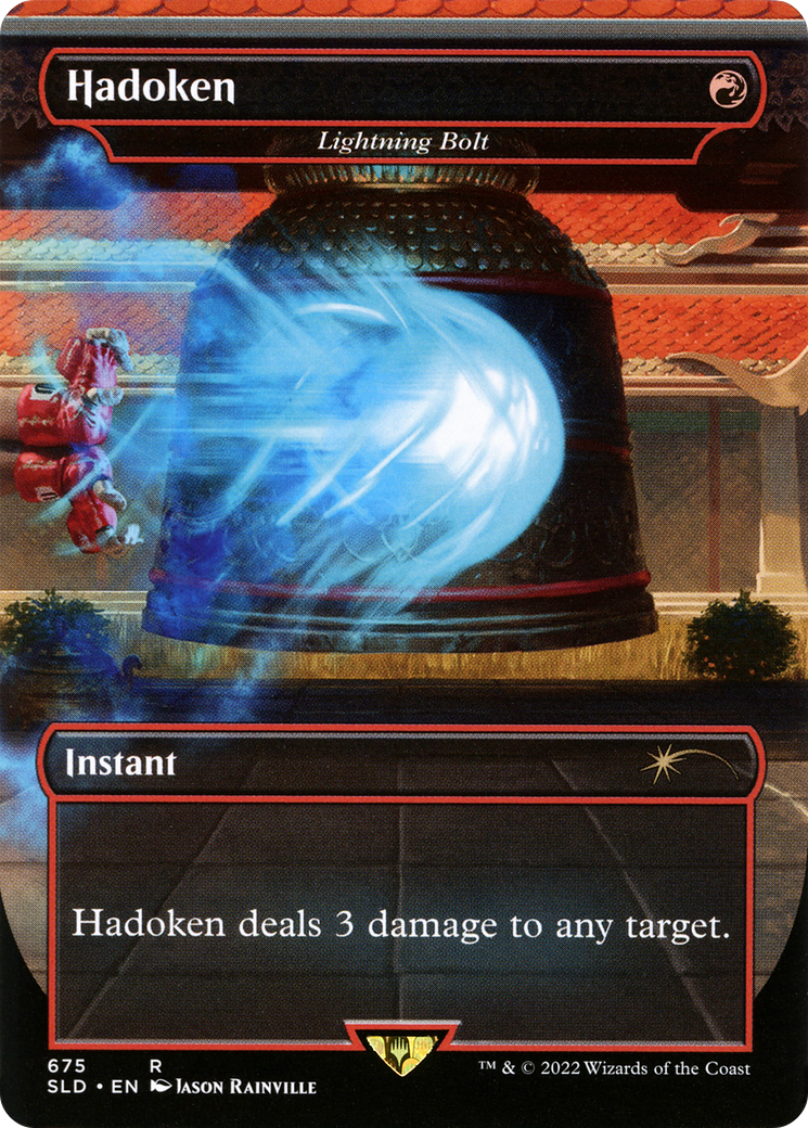 Lightning Bolt (SLD-675) - Secret Lair Drop / Hadoken (Borderless) Foil