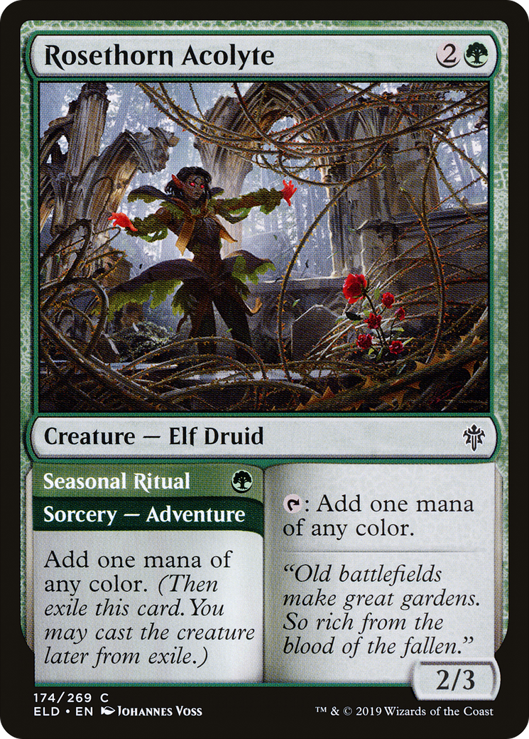 Rosethorn Acolyte // Seasonal Ritual (ELD-174) - Throne of Eldraine