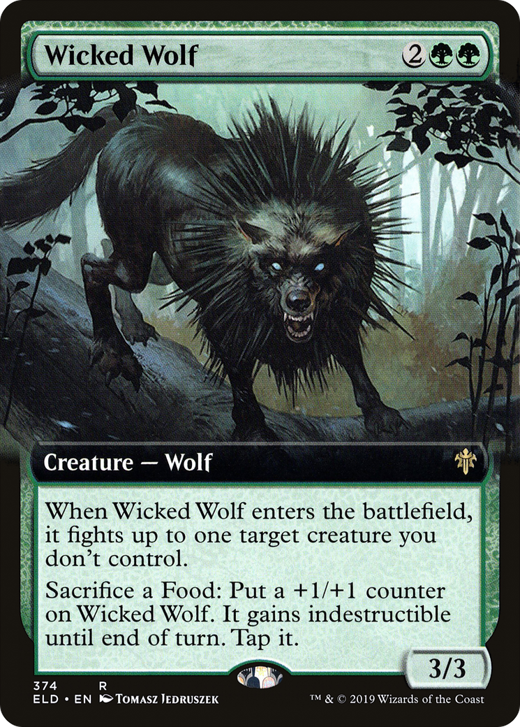 Wicked Wolf (ELD-374) - Throne of Eldraine: (Extended Art)