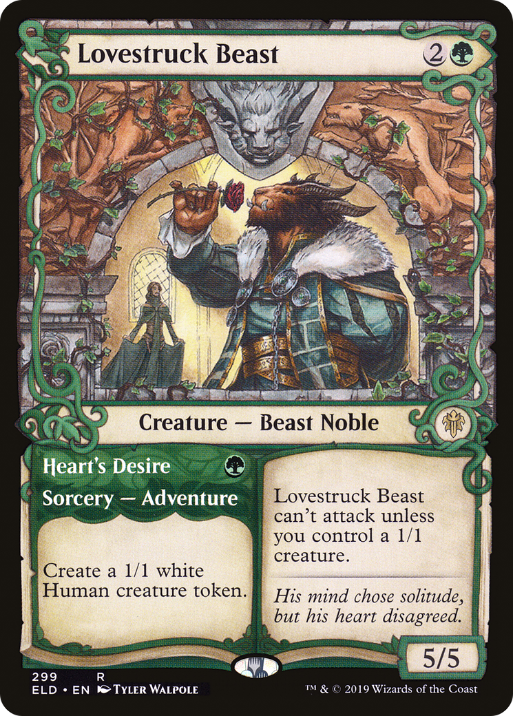 Lovestruck Beast // Heart's Desire (ELD-299) - Throne of Eldraine: (Showcase) Foil