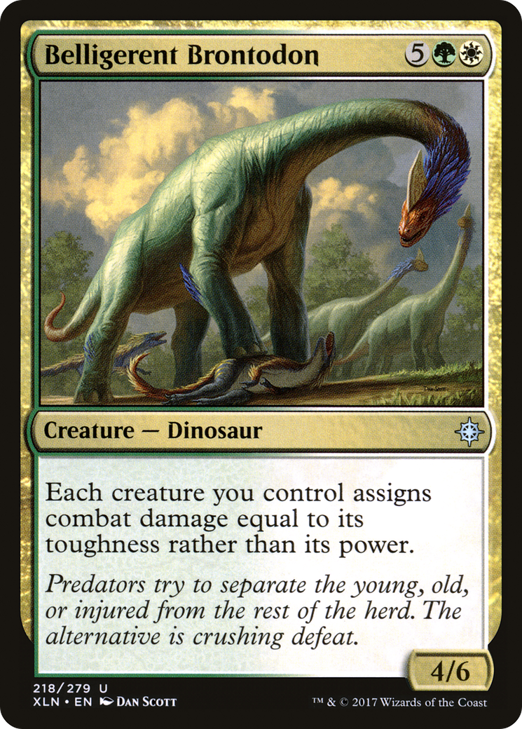 Belligerent Brontodon (XLN-218) - Ixalan Foil