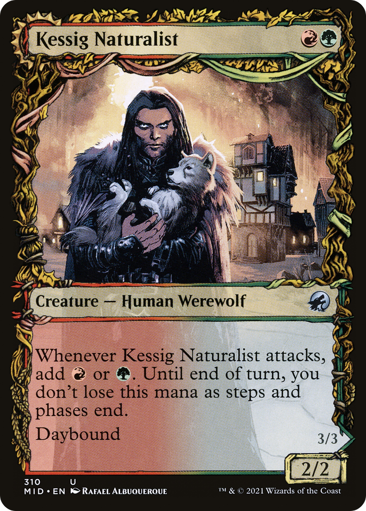 Kessig Naturalist // Lord of the Ulvenwald (MID-310) - Innistrad: Midnight Hunt: (Showcase, Double Faced Transform)