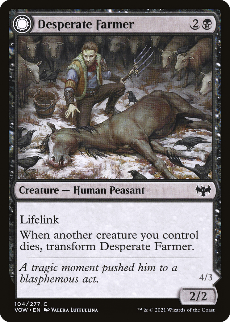 Desperate Farmer // Depraved Harvester (VOW-104) - Innistrad: Crimson Vow: (Double Faced Transform) Foil