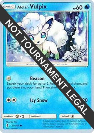 Alolan Vulpix - 2017 (Zachary Bokhari) 021  World Championship Decks - Common