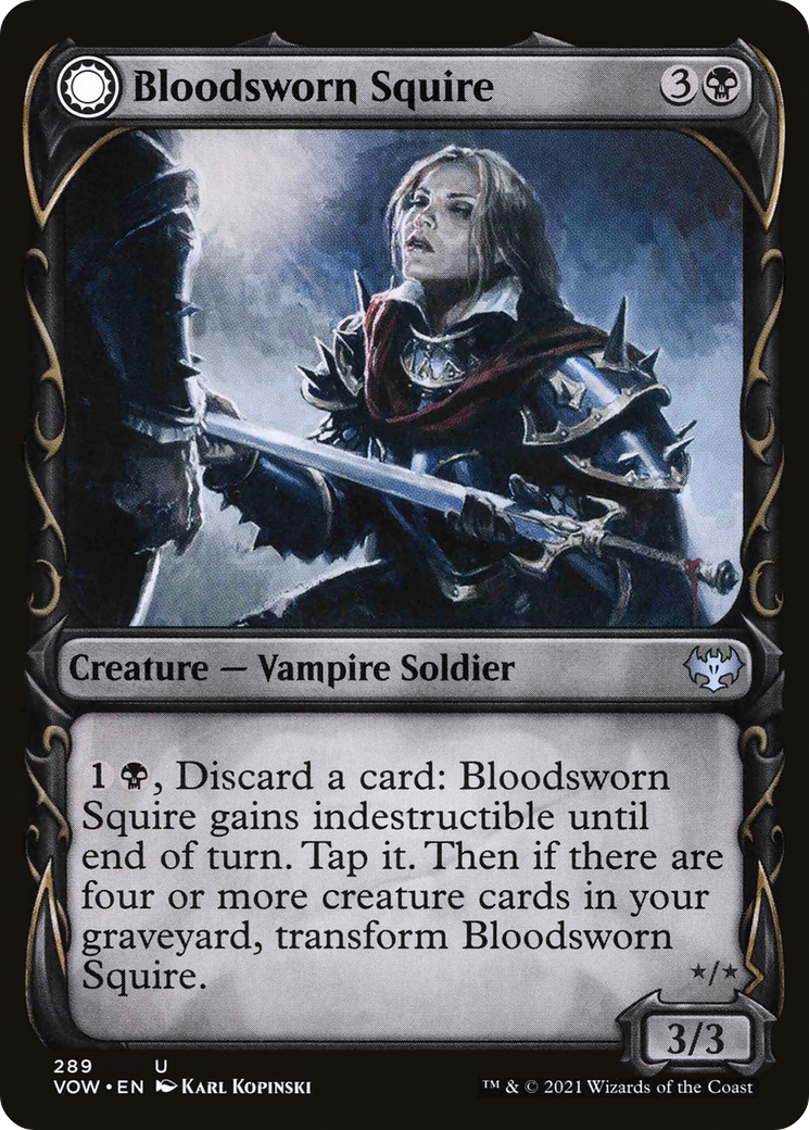 Bloodsworn Squire // Bloodsworn Knight (VOW-289) - Innistrad: Crimson Vow: (Showcase, Double Faced Transform) Foil