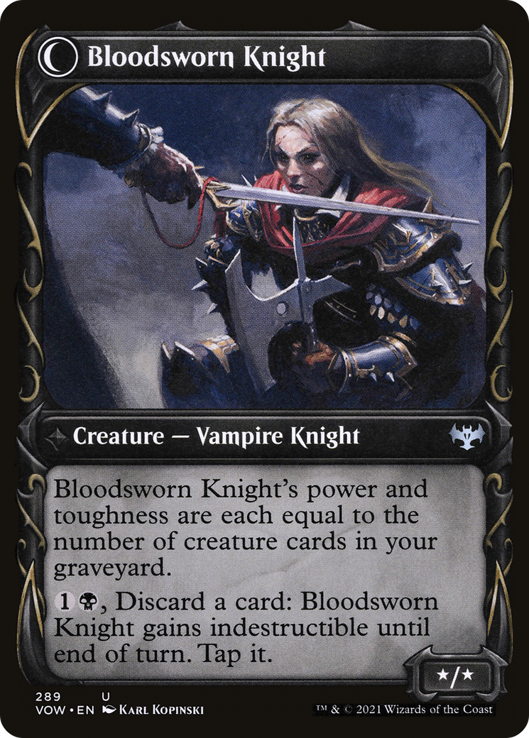 Bloodsworn Squire // Bloodsworn Knight (VOW-289) - Innistrad: Crimson Vow: (Showcase, Double Faced Transform)