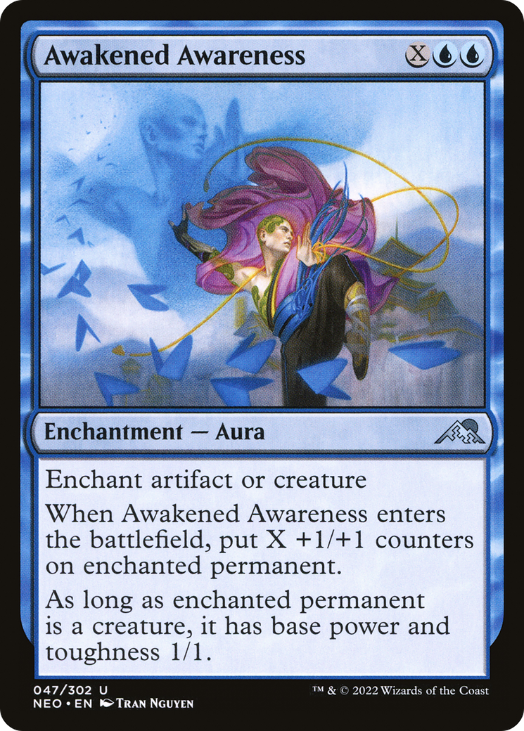 Awakened Awareness (NEO-047) - Kamigawa: Neon Dynasty Foil