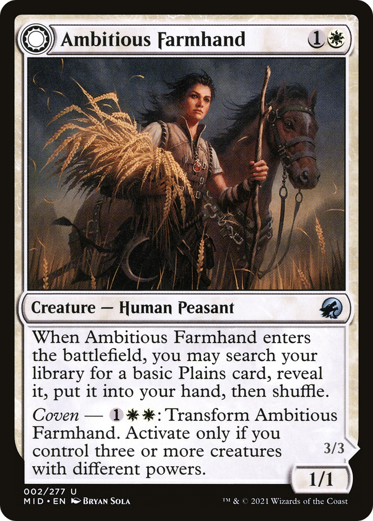 Ambitious Farmhand // Seasoned Cathar (MID-002) - Innistrad: Midnight Hunt: (Double Faced Transform) Foil