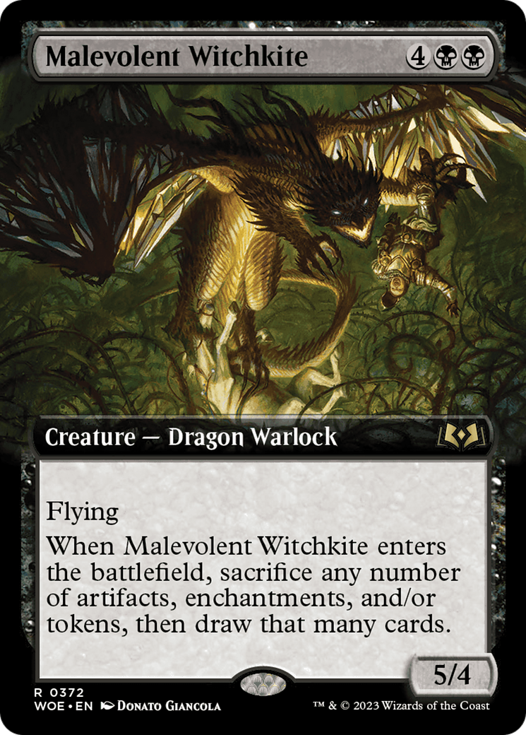 Malevolent Witchkite (WOE-372) - Wilds of Eldraine: (Extended Art) Foil