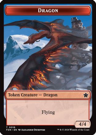 Dragon (0016) // Dragon (0017) Doubled-Sided Token (FDN-16 // 17) - Foundations Foil