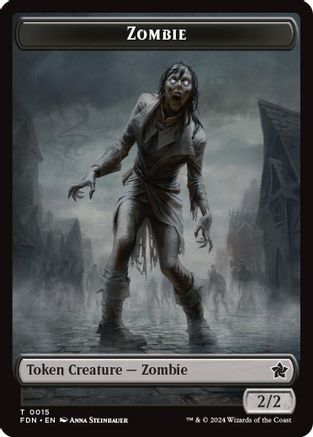 Zombie // Goblin Doubled-Sided Token (FDN-15 // 21) - Foundations Foil