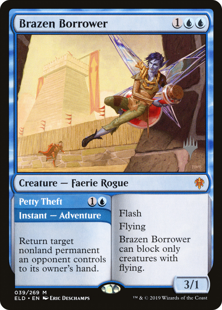Brazen Borrower // Petty Theft (PPELD-039) - Throne of Eldraine Promos Foil