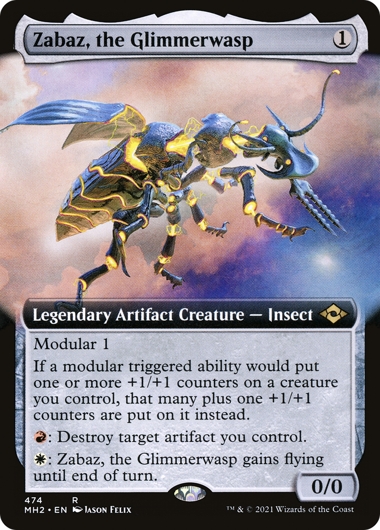 Zabaz, the Glimmerwasp (MH2-474) - Modern Horizons 2: (Extended Art)