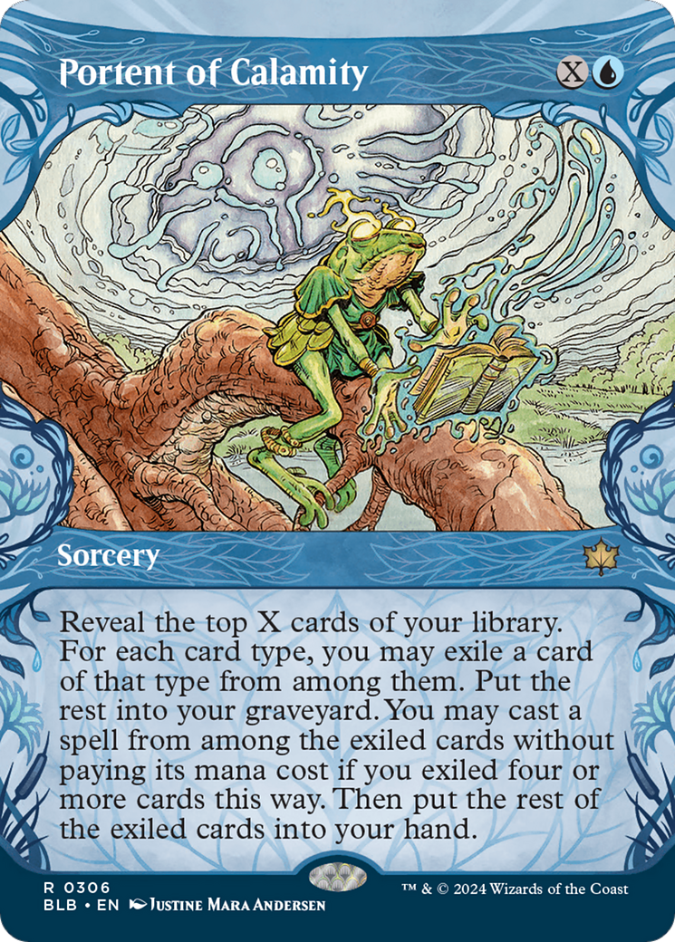 Portent of Calamity (BLB-306) - Bloomburrow: (Showcase) (Borderless) Foil