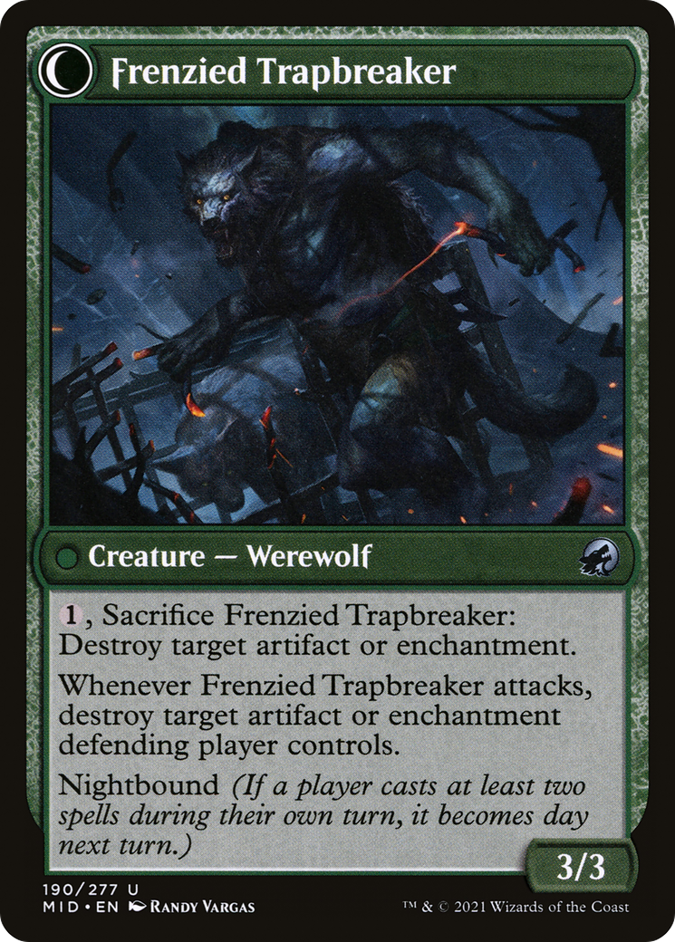 Outland Liberator // Frenzied Trapbreaker (MID-190) - Innistrad: Midnight Hunt: (Double Faced Transform)