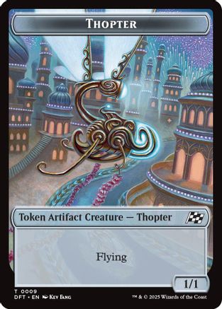 Thopter (0009) // Treasure Double-Sided Token (DFT-9 // 11) - Aetherdrift Foil