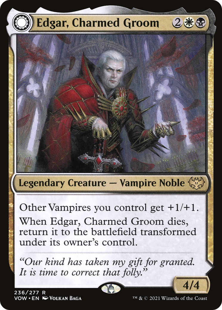 Edgar, Charmed Groom // Edgar Markov's Coffin (VOW-236) - Innistrad: Crimson Vow: (Double Faced Transform)