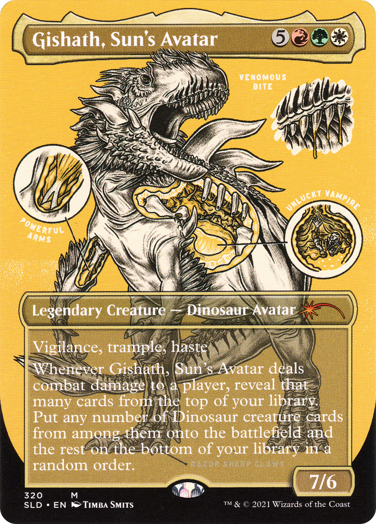 Gishath, Sun's Avatar (SLD-320) - Secret Lair Drop (Borderless) Etched Foil