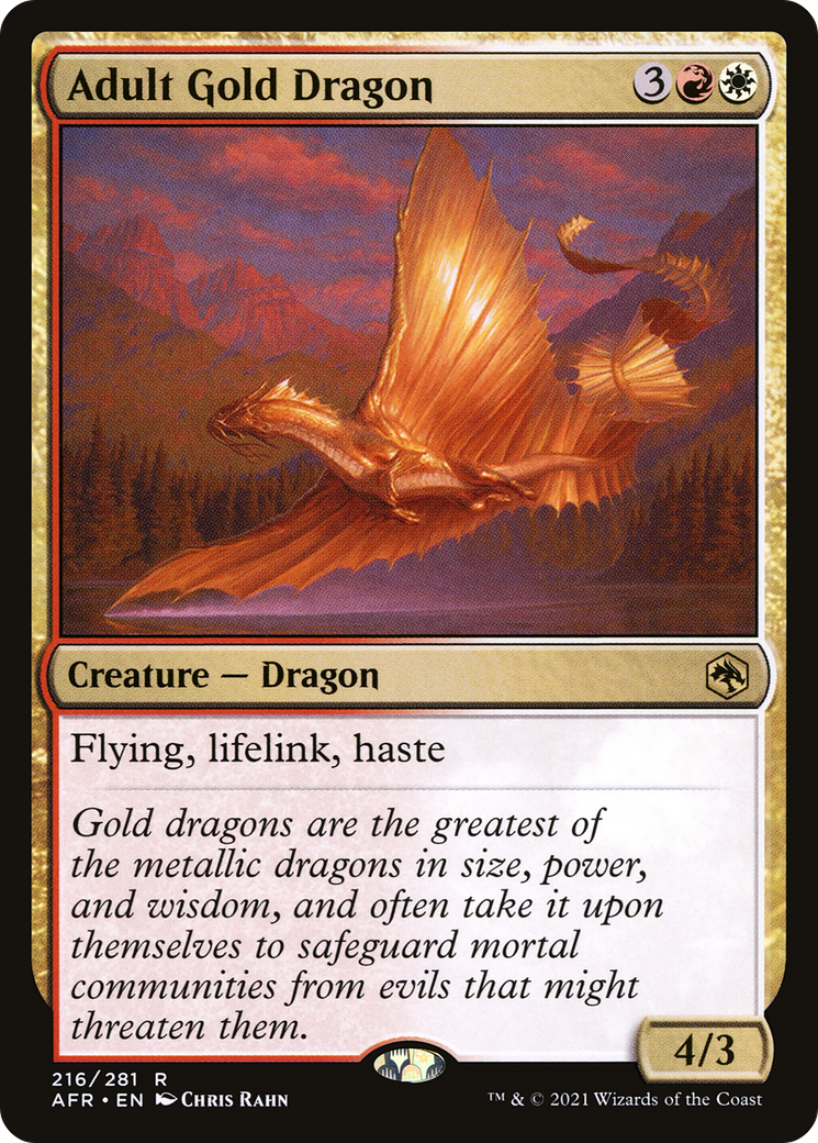 Adult Gold Dragon (AFR-216) - Adventures in the Forgotten Realms Foil