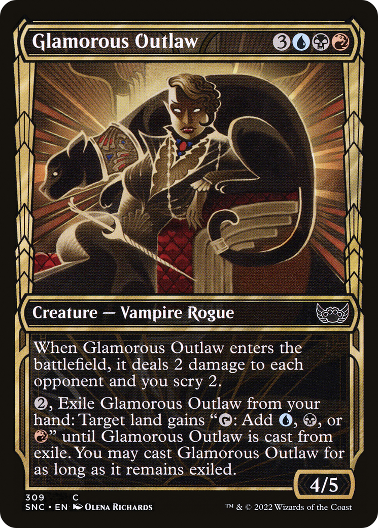 Glamorous Outlaw (SNC-309) - Streets of New Capenna: (Showcase) Foil