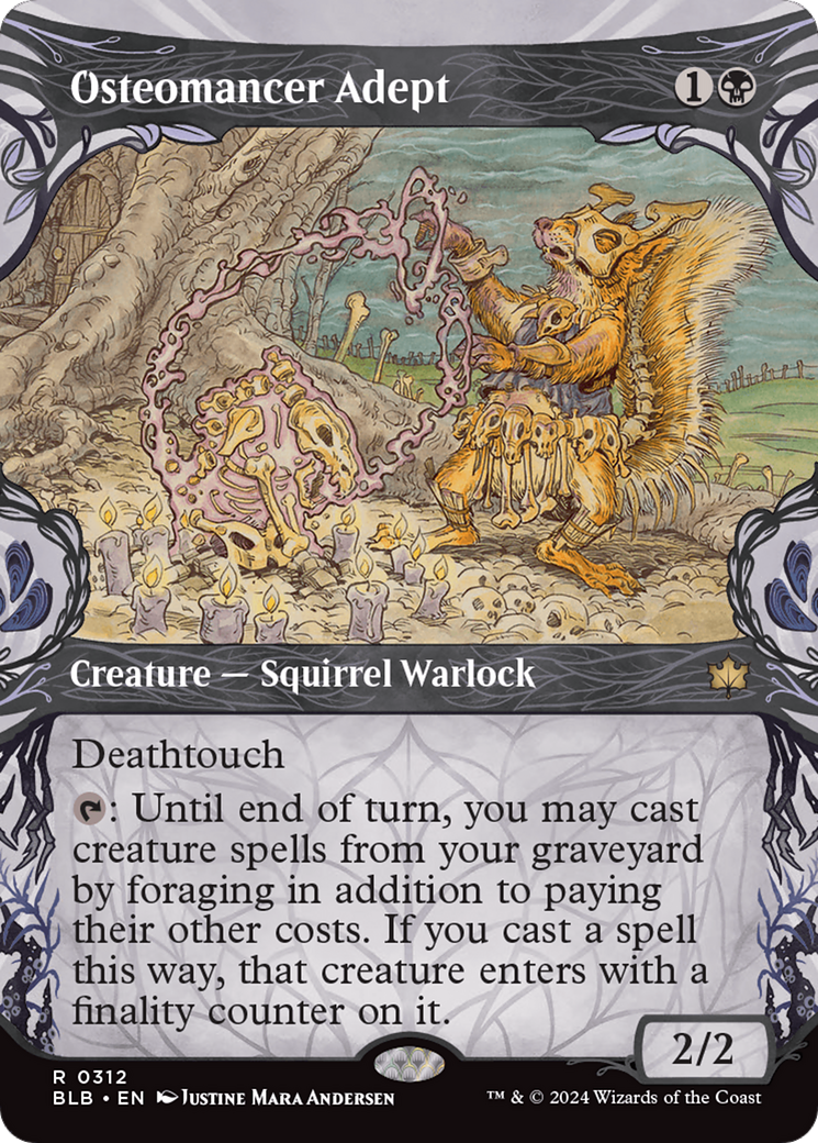 Osteomancer Adept (BLB-312) - Bloomburrow: (Showcase) (Borderless) Foil