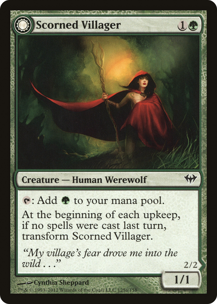 Scorned Villager // Moonscarred Werewolf (DKA-125) - Dark Ascension: (Double Faced Transform) Foil