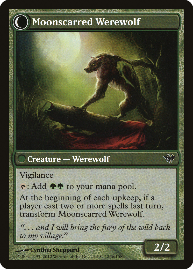 Scorned Villager // Moonscarred Werewolf (DKA-125) - Dark Ascension: (Double Faced Transform) Foil