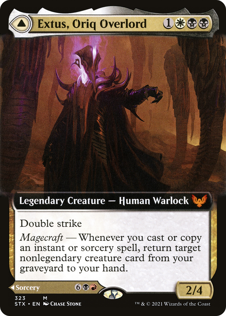 Extus, Oriq Overlord // Awaken the Blood Avatar (STX-323) - Strixhaven: School of Mages: (Extended Art)