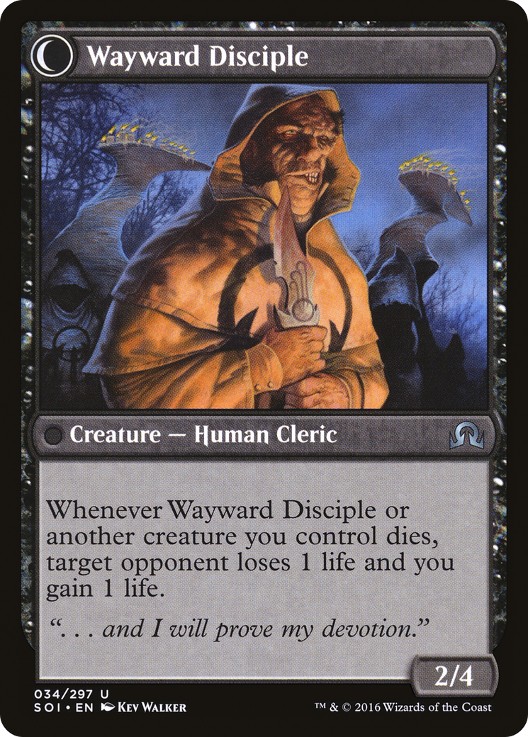 Pious Evangel // Wayward Disciple (SOI-034) - Shadows over Innistrad: (Double Faced Transform)