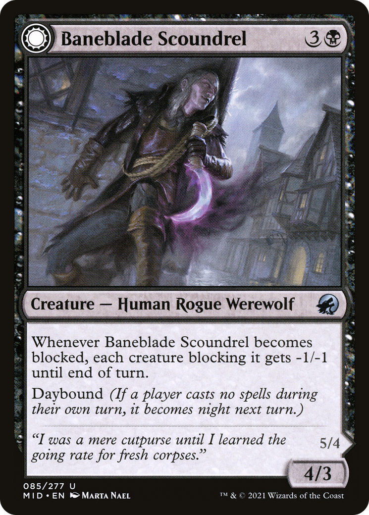Baneblade Scoundrel // Baneclaw Marauder (MID-085) - Innistrad: Midnight Hunt: (Double Faced Transform) Foil