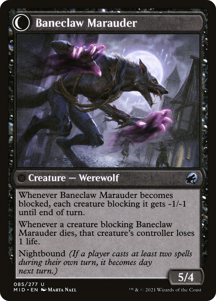 Baneblade Scoundrel // Baneclaw Marauder (MID-085) - Innistrad: Midnight Hunt: (Double Faced Transform)