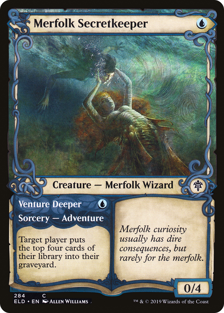 Merfolk Secretkeeper // Venture Deeper (ELD-284) - Throne of Eldraine: (Showcase) Foil