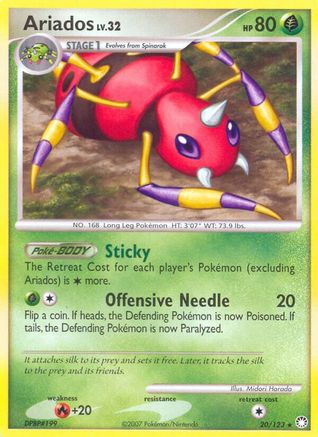 Ariados 020  - Reverse Holofoil Mysterious Treasures - Rare